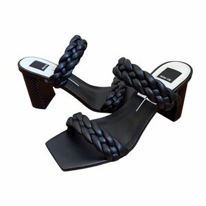 Dolce Vita Ashby Heels Slip On Braided Straps High Heel Black Sandals Size 11